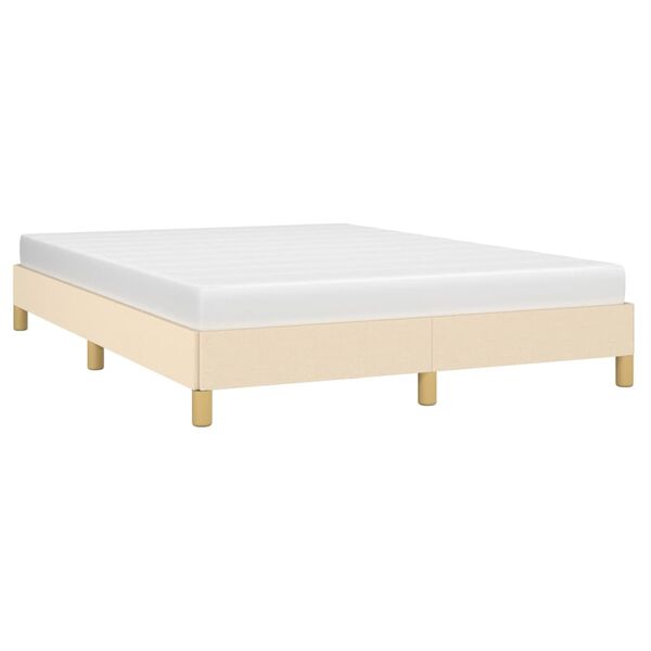 vidaXL Cadre de lit sans matelas cr&egrave;me 140x190 cm tissu