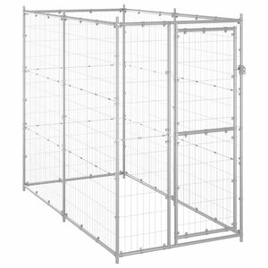 vidaXL Chenil ext&eacute;rieur pour chiens Acier galvanis&eacute; 110x220x180 cm