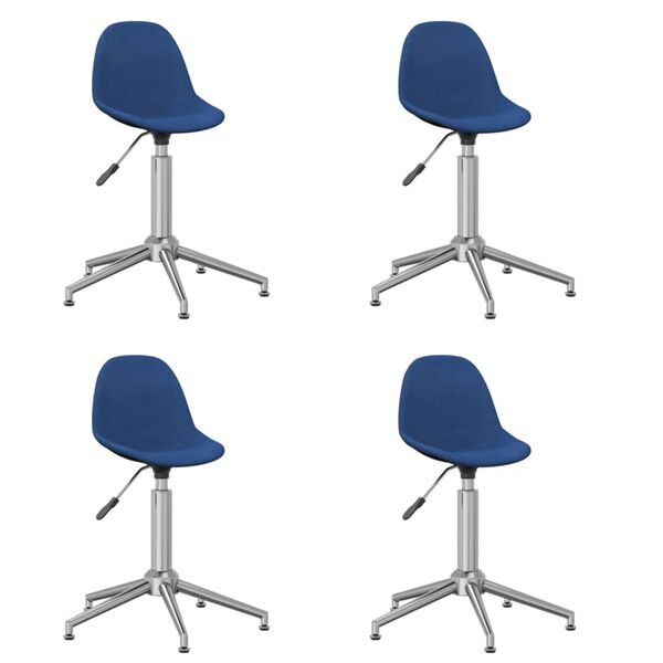 vidaXL Chaises pivotantes &agrave; manger lot de 4 bleu tissu