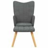 vidaXL Chaise de relaxation avec tabouret Gris foncé Tissu