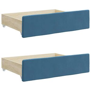 vidaXL Tiroirs de lit 2 pcs bleu bois d'ing&eacute;nierie et tissu