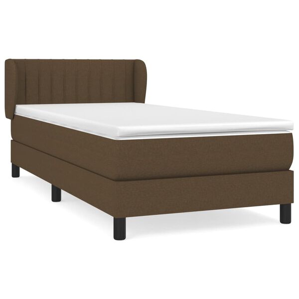 vidaXL Sommier &agrave; lattes de lit avec matelas Marron fonc&eacute; 100x200 cm