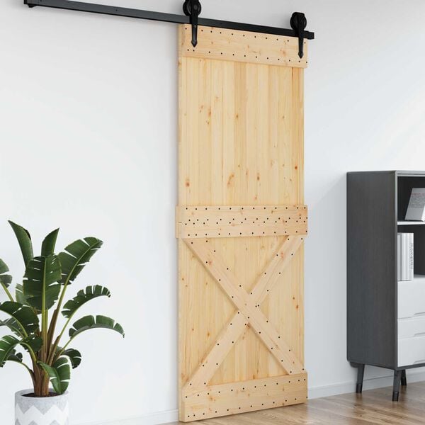 vidaXL Porte NARVIK Naturel 95 x 210 cm Bois de pin massif