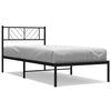 vidaXL Cadre de lit m&eacute;tal sans matelas avec t&ecirc;te de lit noir 90x200 cm