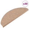 vidaXL Tapis d'escalier auto-adh&eacute;sifs 30 pcs beige 65x22,5x3,5 cm