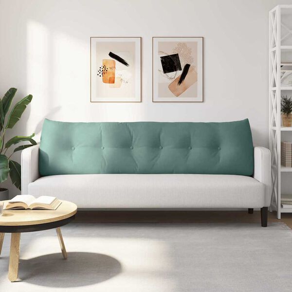 vidaXL Coussin de Dos Vert Mer 180 x 24 x 50 cm Velours