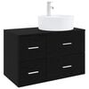 vidaXL Ensemble de mobilier de salle de bain 2 pc Ch&ecirc;ne noir