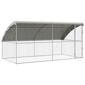 vidaXL Kennel pour Chiens 2 pc Argent&eacute; 4 x 2 x 2 m Acier galvanis&eacute;