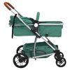 vidaXL Poussette pour b&eacute;b&eacute; 3-en-1 Vert Aluminium