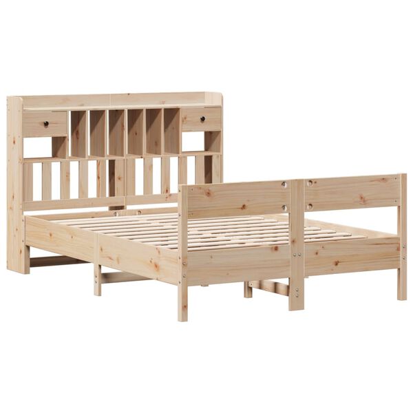 vidaXL Lit biblioth&egrave;que sans matelas 160x200 cm bois massif de pin