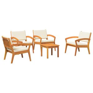vidaXL Ensemble bistrot 5 pcs Marron 59,5 x 70,5 x 72,5 cm Polyester
