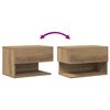 vidaXL Tables de chevet murales 2 pcs ch&ecirc;ne artisanal