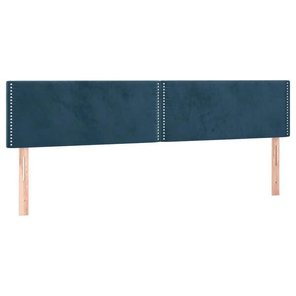 vidaXL T&ecirc;tes de lit Bleu fonc&eacute; 180 x 5 x 78/88 cm Velours