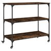 vidaXL Chariot de cuisine ch&ecirc;ne fum&eacute; 102x50x95 cm bois d'ing&eacute;nierie