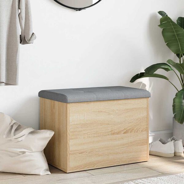 vidaXL Banc de rangement Ch&ecirc;ne Sonoma 62x42x45 cm Bois d'ing&eacute;nierie