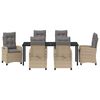 vidaXL Ensemble de salle &agrave; manger pour jardin 7 pcs Beige polyrotin