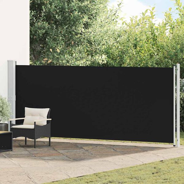 vidaXL Auvent lat&eacute;ral r&eacute;tractable de patio 600x160 cm noir