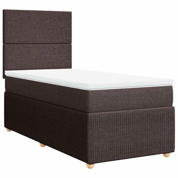 vidaXL Sommier &agrave; lattes de lit avec matelas Marron fonc&eacute; 90x190 cm