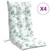 vidaXL Coussins de chaise &agrave; dossier haut lot de 4 mod&egrave;le de feuille