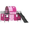 vidaXL Lit mezzanine pour enfants Noir et rose 79,5 x 200 cm M&eacute;tал