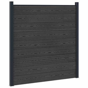 vidaXL Ensemble de Cl&ocirc;ture 180 x 186 cm WPC et Aluminium Noir