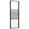 vidaXL Porte en verre 76 x 3,5 x 201,5 cm Aluminium Noir