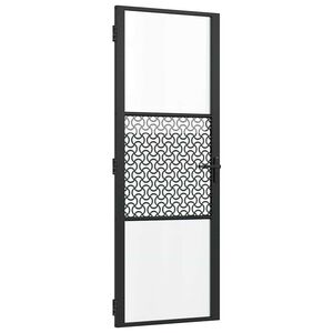 vidaXL Porte en verre 76 x 3,5 x 201,5 cm Aluminium Noir