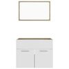 vidaXL Ensemble de meubles de salle de bain 2pcs Blanc et ch&ecirc;ne sonoma