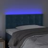 vidaXL T&ecirc;te de lit &agrave; LED Bleu fonc&eacute; 100x5x78/88 cm Velours