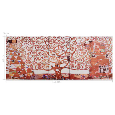 vidaXL Ensemble de tableau sur toile Arbre Jaune 150x60 cm