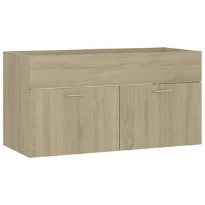 vidaXL Armoire d'&eacute;vier Ch&ecirc;ne sonoma 90x38,5x46 cm Bois d&rsquo;ing&eacute;nierie