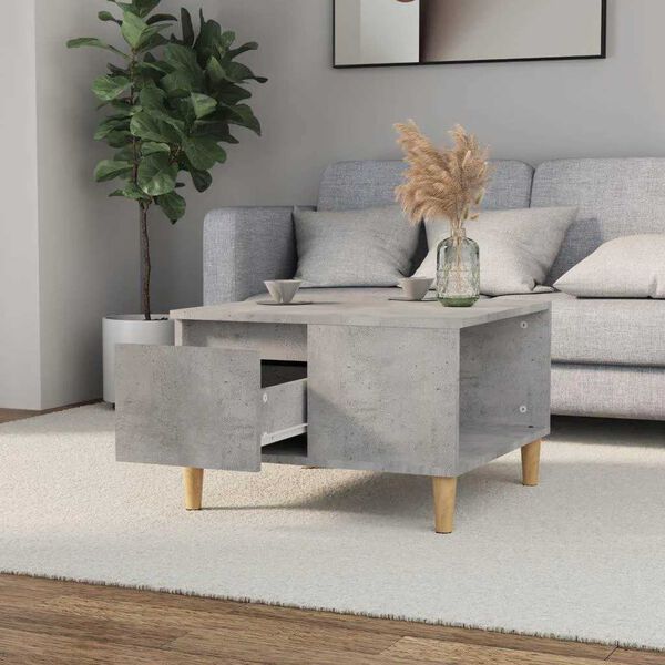 vidaXL Table basse gris b&eacute;ton 55x55x36,5 cm bois d'ing&eacute;nierie