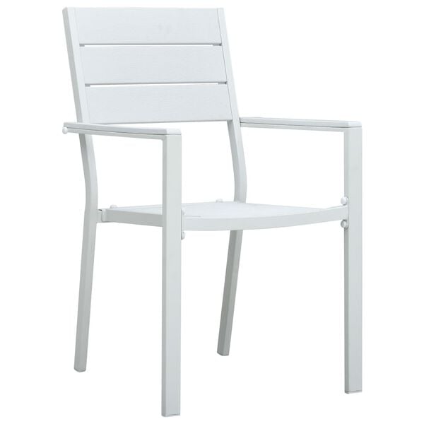 vidaXL Chaises de jardin lot de 4 Blanc PEHD Aspect de bois