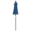 vidaXL Parasol de jardin avec m&acirc;t en bois bleu azur&eacute; 196x231 cm