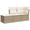 vidaXL Salon de jardin avec coussins 3 pcs beige r&eacute;sine tress&eacute;e