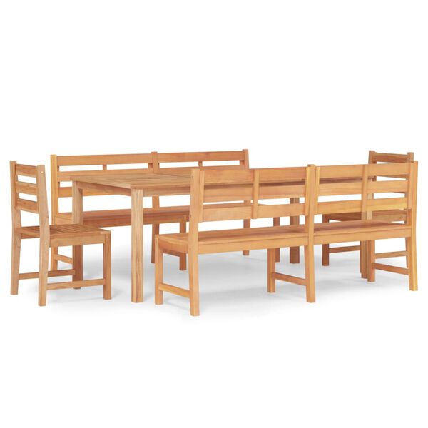 vidaXL Ensemble &agrave; manger de jardin 5pcs Bois de teck massif