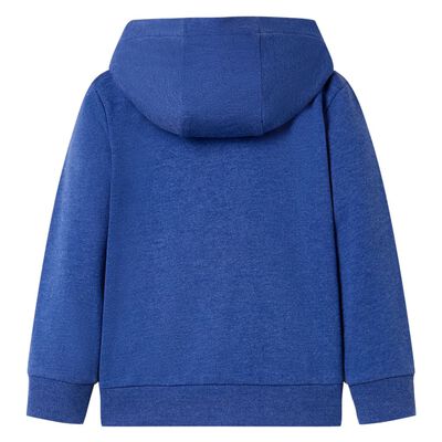 Sweat-shirt à capuche fermeture éclair enfants bleu foncé mélangé 92