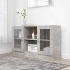 vidaXL Armoire &agrave; vitrine Gris b&eacute;ton 120x30,5x70 cm Bois d&rsquo;ing&eacute;nierie