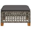 vidaXL Tabouret de jardin et coussin gris 63,5x56x32 cm résine tressée