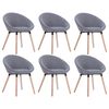 vidaXL Chaises &agrave; manger lot de 6 gris clair tissu