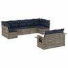 vidaXL Ensemble de canap&eacute; de jardin 9 pcs avec coussins gris r&eacute;sine tress&eacute;e