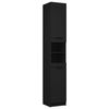 vidaXL Armoire de salle de bain noir 32x34x188,5 cm bois d'ing&eacute;nierie