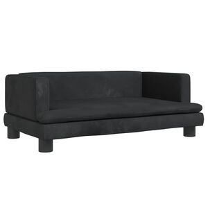 vidaXL Canap&eacute; pour enfants noir 80x45x30 cm velours