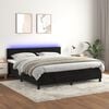 vidaXL Sommier &agrave; lattes de lit avec matelas LED Noir 180x200cm Velours