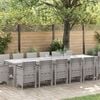 vidaXL Ensemble de salle à manger pour jardin 15 pcs Gris clair