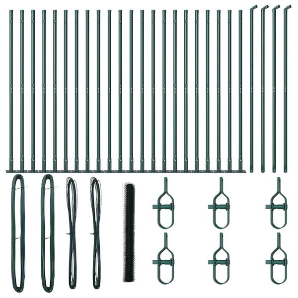 vidaXL Poteau de cl&ocirc;ture. Vert 50 x 1,4 m (maille de 50 mm)