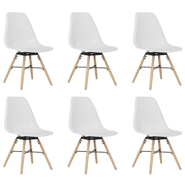 vidaXL Chaises &agrave; manger lot de 6 blanc PP