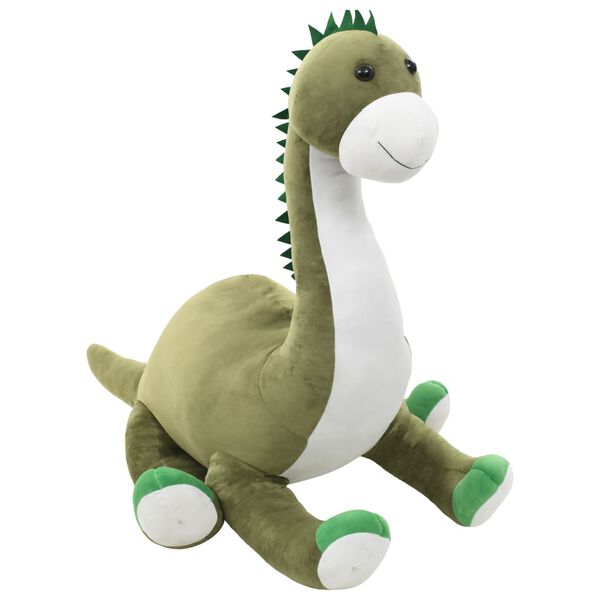 vidaXL Dinosaure brontosaure en peluche Vert