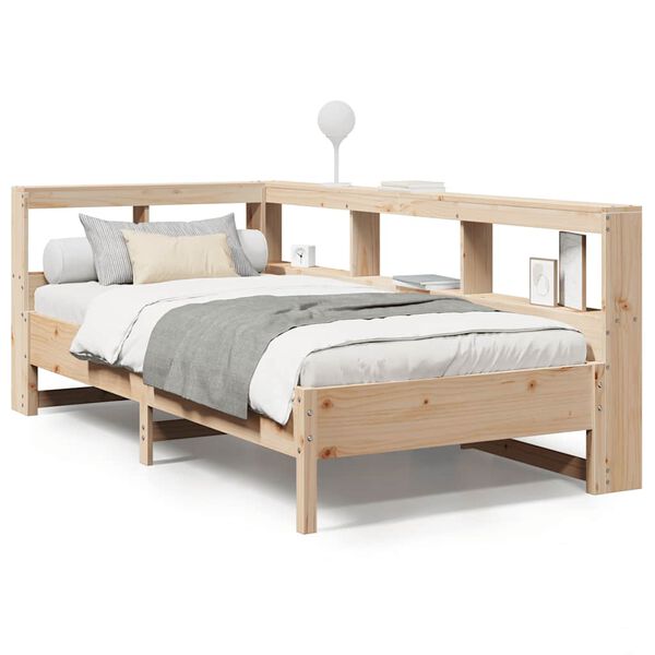 vidaXL Lit biblioth&egrave;que sans matelas 75x190 cm bois de pin massif