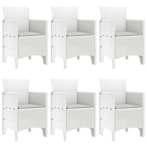 vidaXL Ensemble de salle à manger pour jardin 7 pcs Blanc Rattan Polt